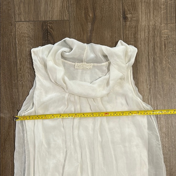 ITALIA Silk Overlay Cowl Neck Sleeveless Top - Picture 6 of 6